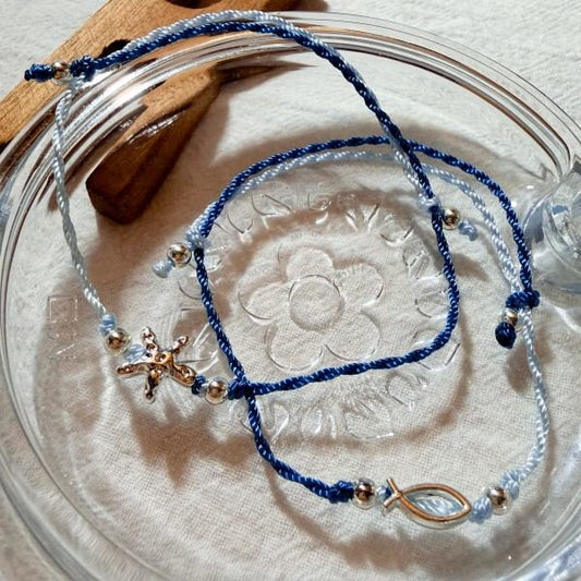 Sea Friends Handwoven Bracelet Set 2PCS