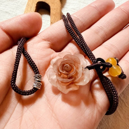 Camellia Bloom Handwoven Necklace