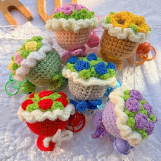 Rose Bouquet Handcrafted Crochet Keychain