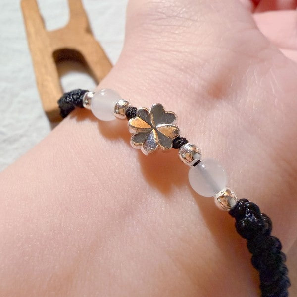 Lucky Clover Handwoven Bracelet Set 2PCS