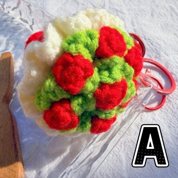 Rose Bouquet Handcrafted Crochet Keychain