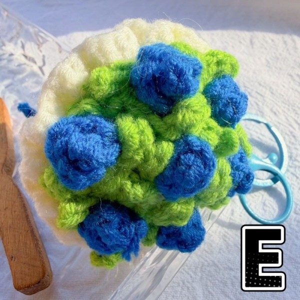 Rose Bouquet Handcrafted Crochet Keychain