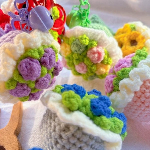 Rose Bouquet Handcrafted Crochet Keychain
