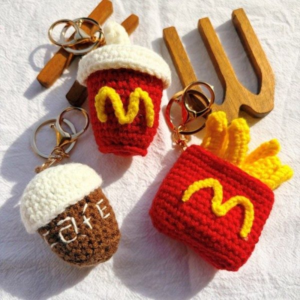 Snack Combo Handcrafted Crochet Keychain