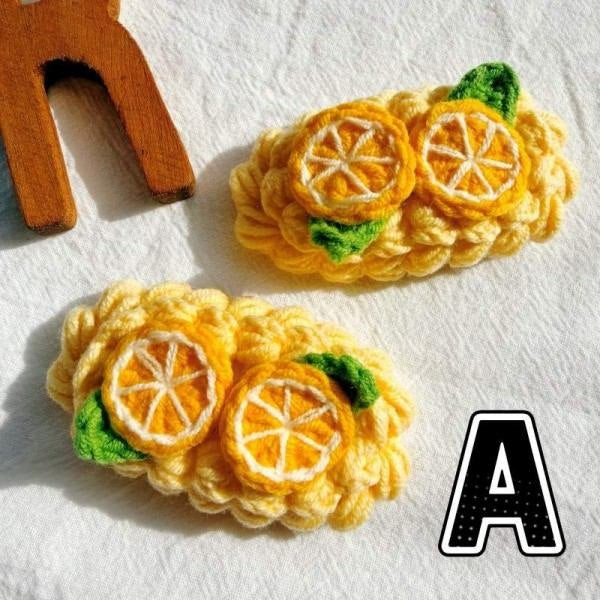 Sweet Slice Handmade Crochet Hair Clip 2PCS