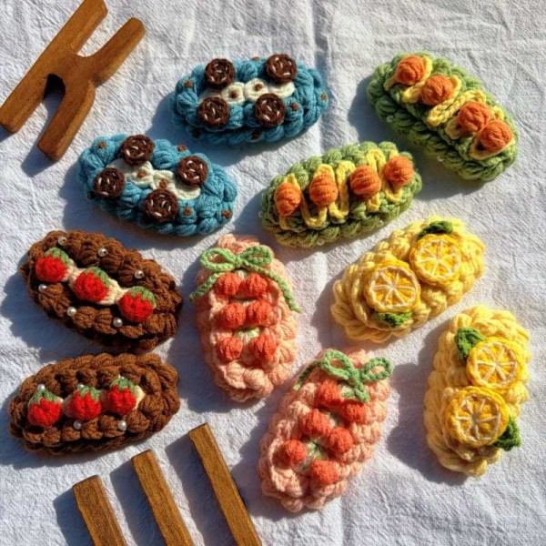 Sweet Slice Handmade Crochet Hair Clip 2PCS