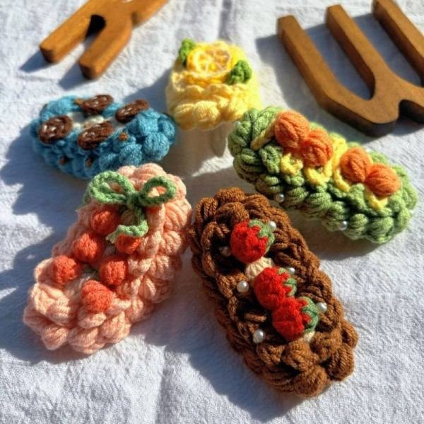 Sweet Slice Handmade Crochet Hair Clip 2PCS