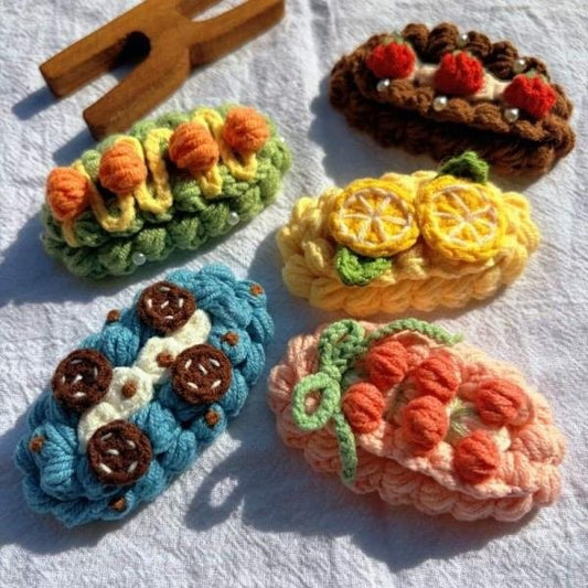 Sweet Slice Handmade Crochet Hair Clip 2PCS