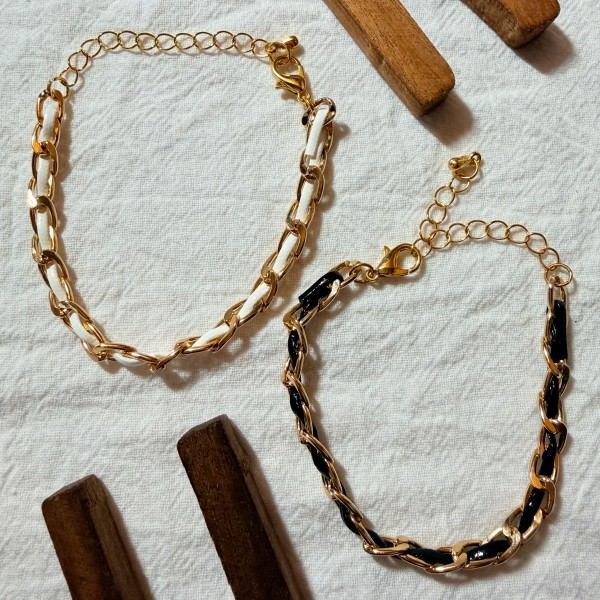 French Mood Handwoven Bracelet Set 2PCS