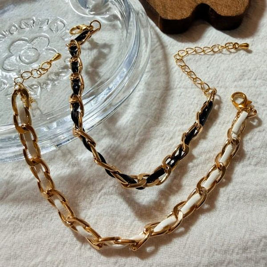 French Mood Handwoven Bracelet Set 2PCS