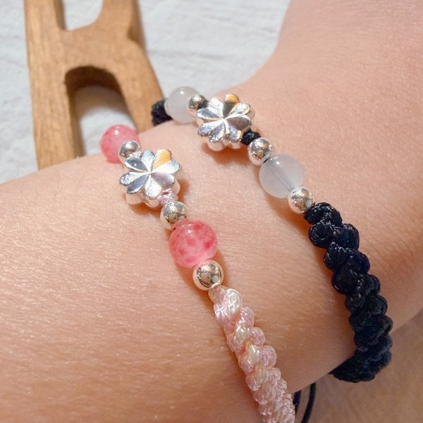 Lucky Clover Handwoven Bracelet Set 2PCS